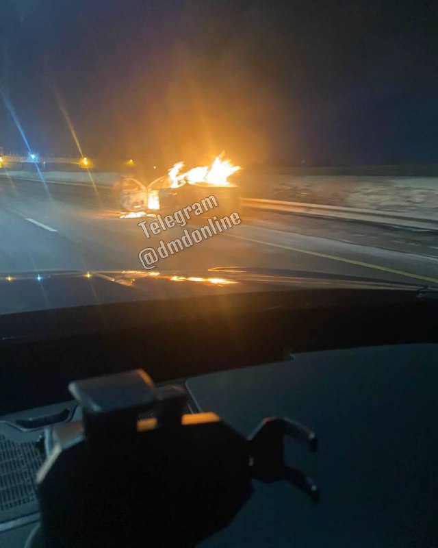 ДТП в Домодедово — сгорел автомобиль 16.02.2023