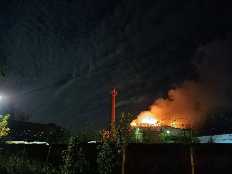 Пожар в Солнечногорске — на стекольном заводе 01.09.2023