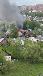 Пожар в Раменском — горит дом 06.05.2024